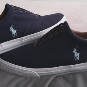 POLO By Ralph Lauren Mens Boat Shoes Navy Blue (Size 14)